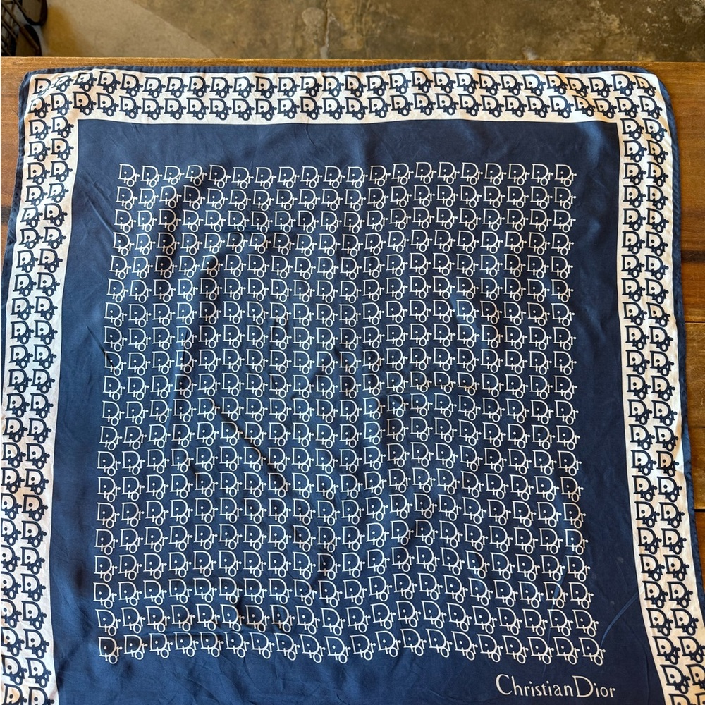 Vintage Christian Dior Trotter Oblique monogram silk scarf